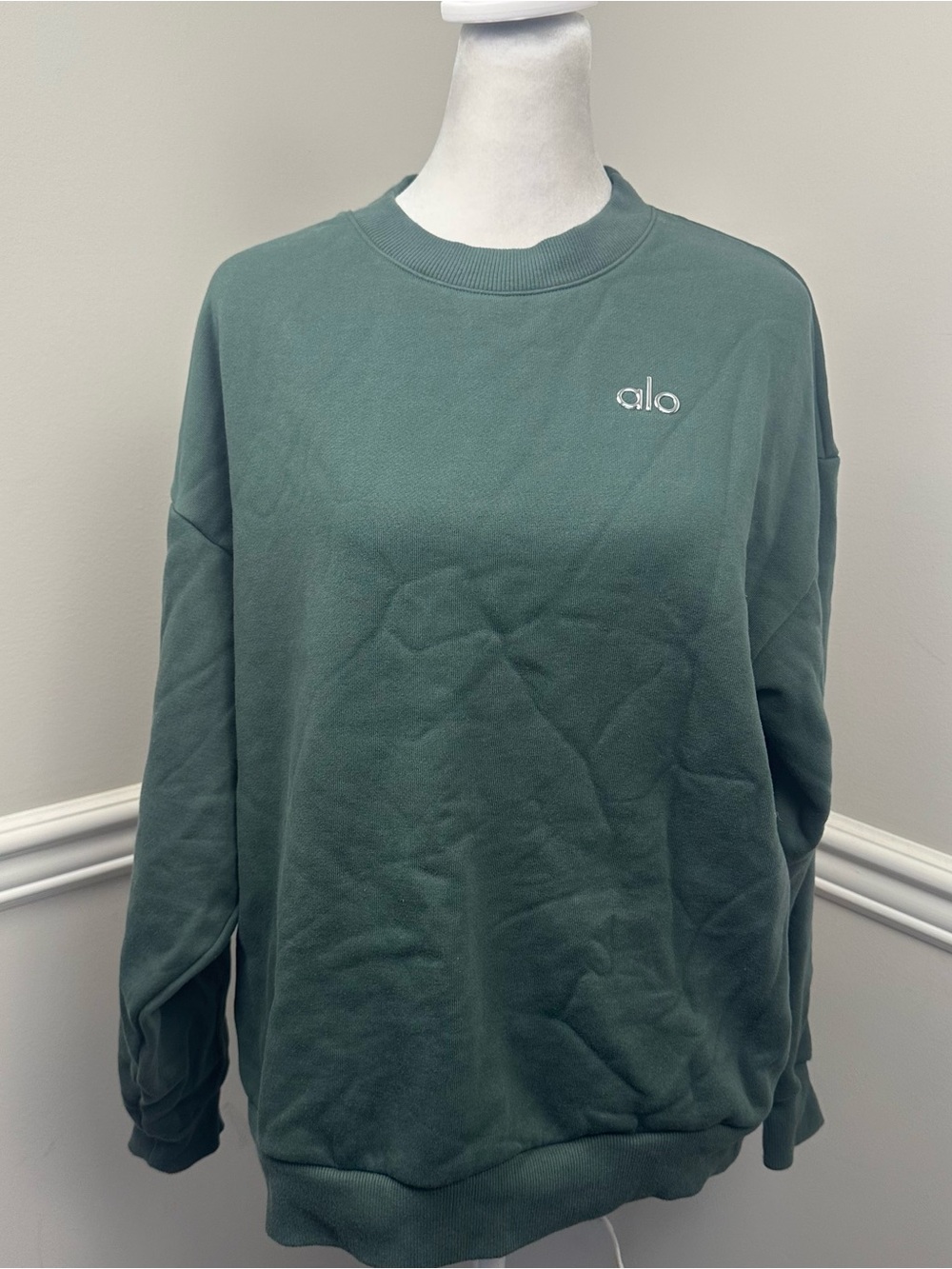 ALO Yoga Accolade Clover Green Crewneck Sweatshirt M